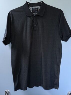 Denim & Flower Men's Black Polo Shirt - Classic Short Sleeve - XL